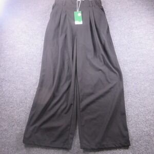 Halara Dress Pants Womens Medium New Black Wide Leg Elastic Waist Stretch